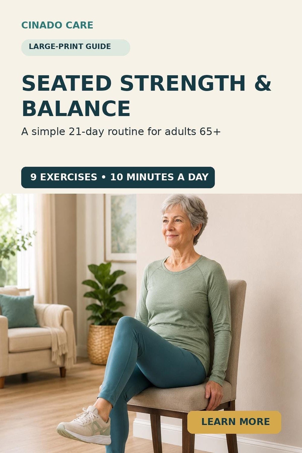 Chair yoga for seniors large-print 21-day guide cover